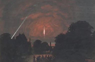 The Zeppelin which fell at Cuffley, 1916